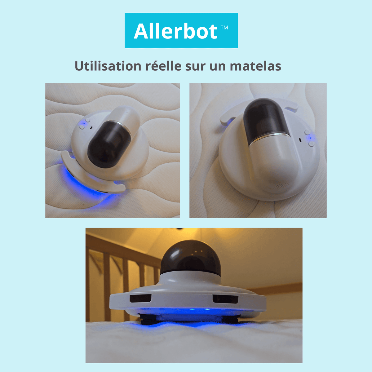 Allerbot™ – Réduisez les allergènes dans le matelas en 10 minutes